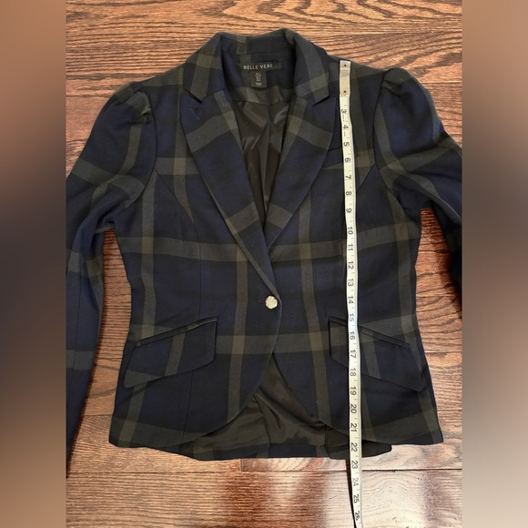 Belle Vere Navy & Green Blazer Jacket Small - Picture 10 of 13